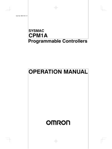 SYSMAC CPM1A Programmable Controllers Operation Manual