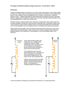 The design of Ruthroff broadband voltage - MARTIN