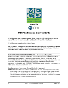 MECP Certification Exam Contents