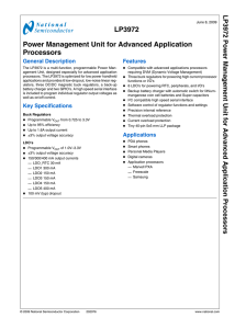 LP3972 Power Management Unit for Advanced Application