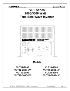 VLT Series 2000/3000 Watt True Sine Wave Inverter