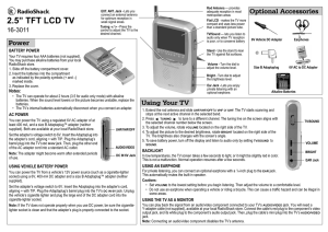 2.5” TFT LCD TV