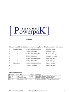 Sevcon Powerpak trouble shooting guide