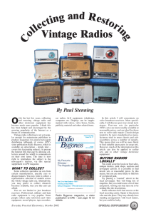 Collecting and Restoring Valve Radios
