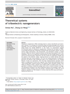 Theoretical systems of triboelectric nanogenerators