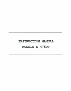 K-475DV Instructions Manual