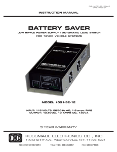 battery saver - Kussmaul Electronics