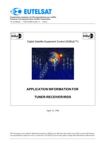 Application Information for Tuner-Receiver/IRDs