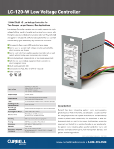 LC-120-W Low Voltage Controller - Curbell Medical Products, Inc.