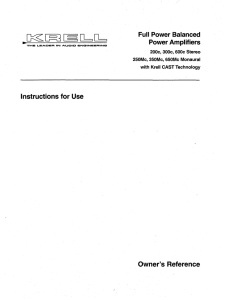 Full Power Balanced Power Amplifiers Instructions for Use