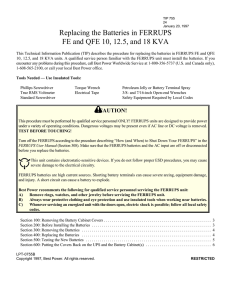 Ferrups FE Battery Replacement Manual