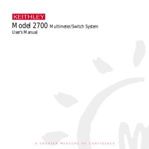 Model 2700 Multimeter/Switch System User`s Manual