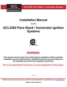 Installation Manual ACL3200 Flare Stack / Incinerator Ignition Systems
