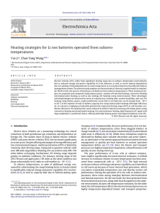 Heating strategies for Li-ion batteries operated from subzero