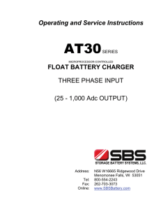 Operating And Service Instructions - AT30 Charger