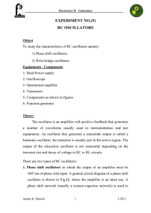 EXPERIMENT NO.(5) RC OSCILLATORS