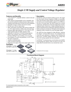 Single LNB Supply and Control Voltage Regulator A8293