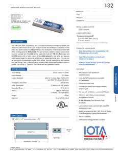 I-32 Reduced Profile Fluorescent Emergency Ballast Specification