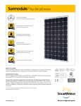 SolarWorld Sunmodule™ solar panel 265 watt mono data sheet