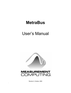MetraBus User`s Manual - Measurement Computing