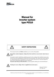Manual - Inverter system PCI10