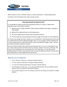 Tech Note Batteries