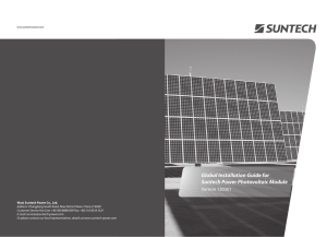 Suntech Module Installation Manual