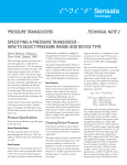 specifying a pressure transducer – how to select pressure