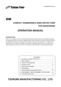 Operational Manual  - The Official Tsurumi Pump Store