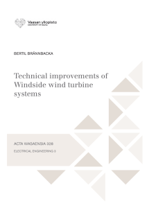 Technical improvements of Windside wind turbine systems