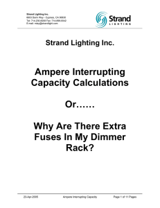 Ampere Interrupting Capacity Calculations Or……