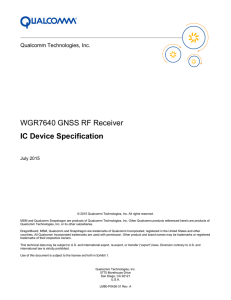 WGR7640 GNSS RF Receiver IC Device Specification