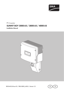 SUNNY BOY 3000-US / 3800-US / 4000-US - Installation