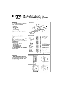 Mounting Instructions for the Micro Controller Time lag Type 5/ZII