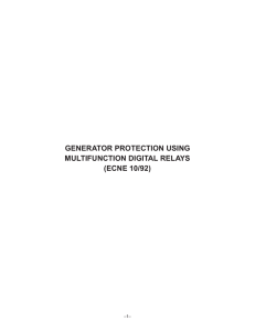 generator protection using multifunction digital relays