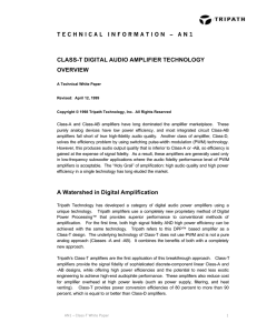 Class T Digital Audio Amplifier Technology Overview