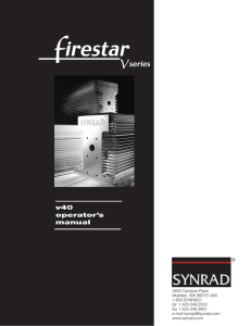 Firestar v40 Operator`s Manual, v3.1 Sept 2010