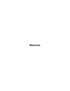 MotoCalc Manual
