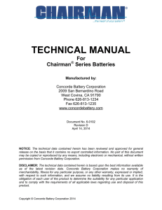 TECHNICAL MANUAL - Concorde Battery