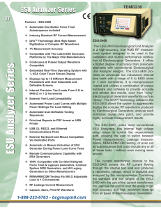 ESU Analyzer Series ESU Analyzer Series