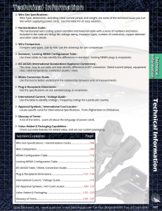 Wire Size Specifications - by Quail Electronics, Inc.