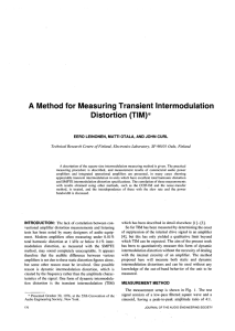 A Method for Measuring Transient Intermodulation Distortion (TIM)*