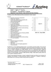 IQS17 / IQS117 Family IQ Switch - ProxSense™ Series