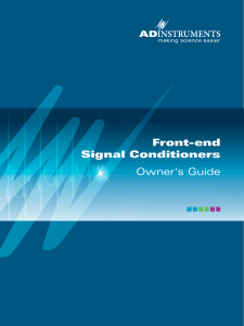 Front-end Signal Conditioners Owner`s Guide