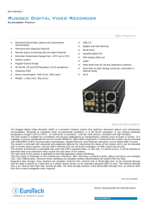 Rugged Digital Video Recorder Data Sheet