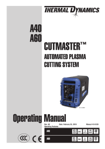 A60 CutmASteR™ operating manual A40 - Swift