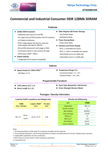 Commercial and Industrial Consumer DDR 128Mb SDRAM