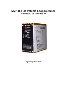 MVP-D-TEK Vehicle Loop Detector Operating Instructions