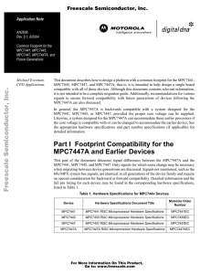 Part I Footprint Compatibility for the MPC7447A and Earlier Devices