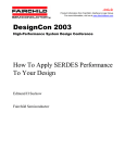 DesignCon 2003 How To Apply SERDES Performance To Your Design Article